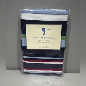 Pottery Barn Kids Multi Stripe Twill Sham Standard Size Brand New